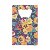 Pansies op pruimenviolet creditkaart flessenopener (Achterkant)