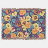 Pansies op pruimenviolet deken (Voorkant)