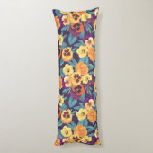 Pansies op pruimenviolet lichaamskussen (Achterkant (Verticaal))