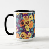 Pansies op pruimenviolet mok (Links)