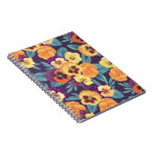 Pansies op pruimenviolet notitieboek (Rechterzijde)