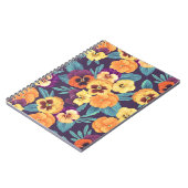 Pansies op pruimenviolet notitieboek (Linkerzijde)