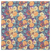 Pansies op pruimenviolet stof (Swatch)