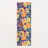 Pansies op pruimenviolet yogamat (Voorkant)