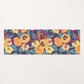 Pansies op pruimenviolet yogamat (Voorkant (horizontaal))