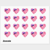 Pansies op Roze Hart Sticker (Vel)