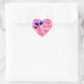 Pansies op Roze Hart Sticker (Tas)