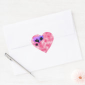 Pansies op Roze Hart Sticker (Envelop)
