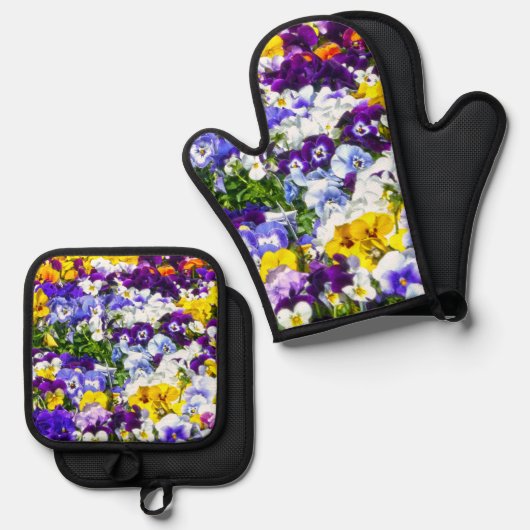 Pansies Ovenwant & Pannenlap Set (Voorkant / Achterkant)