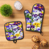 Pansies Ovenwant & Pannenlap Set (Top down)