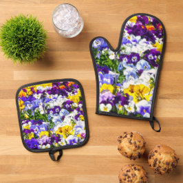 Pansies Ovenwant & Pannenlap Set