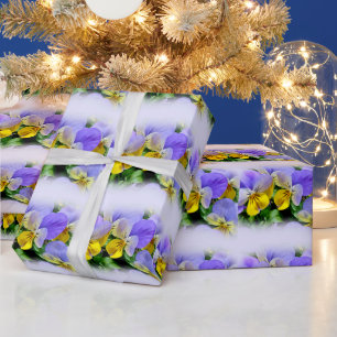 Pansies - Paars en Geel Cadeaupapier