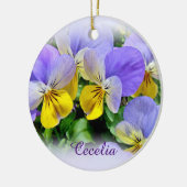 Pansies - Paars en geel Keramisch Ornament (Links)