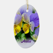 Pansies - Paars en geel Keramisch Ornament (Rechts)