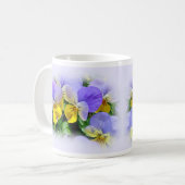 Pansies - Paars en geel Koffiemok (Voorkant links)