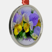 Pansies - Paars en geel Metalen Ornament (Rechts)