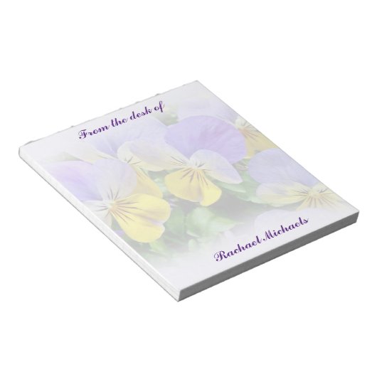 Pansies - Paars en geel Notitieblok (Schuin)