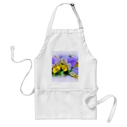 Pansies - Paars en geel Standaard Schort (Voorkant)