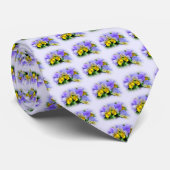 Pansies - Paars en geel Stropdas (Opgerold)