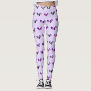 Pansies Paars en White Pattern Legging