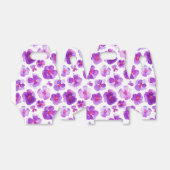 Pansies paarse waterverf cadeaudoos bedankdoosjes (Uitgevouwen)