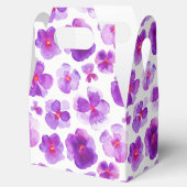 Pansies paarse waterverf cadeaudoos bedankdoosjes (Geopend)