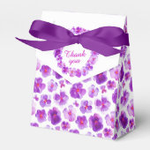 Pansies paarse waterverf kunst dank je cadeaudoos bedankdoosjes (Voorkant Zijde)