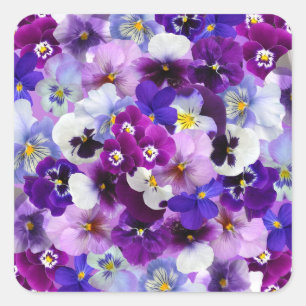 Pansies Paaslente Bloemen Vierkante Sticker