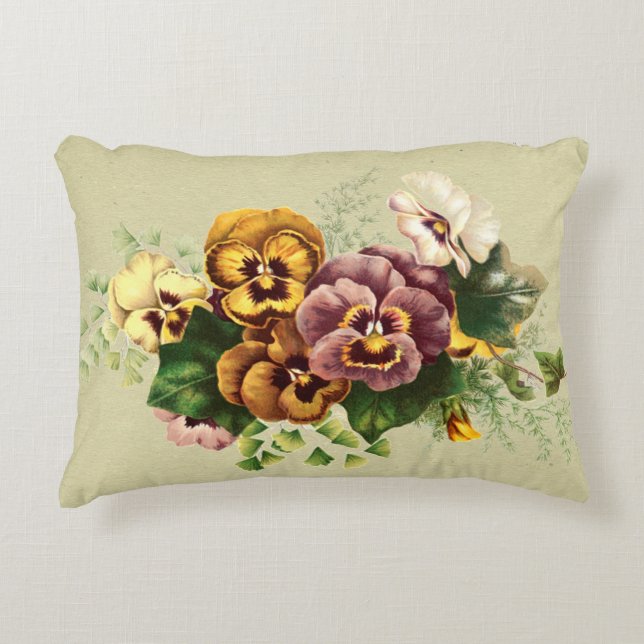  Pansies Painted Bouquet Decoratief Kussen (Voorkant)
