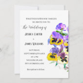 Pansies Pansy Floral Waterverf Wedding Kaart (Voorkant)