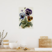 Pansies Pansy Flower Art Print Poster (Keuken)
