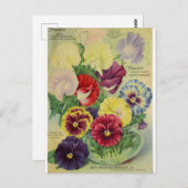 Pansies Pansy Flower Botanical  Briefkaart (Voorkant / Achterkant)