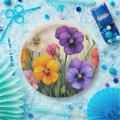  Pansies Papieren Bordje (Feest)
