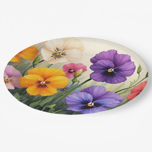 Pansies Papieren Bordje (Gekanteld)