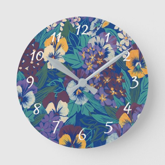  Pansies patroon  Ronde Klok (Voorkant)