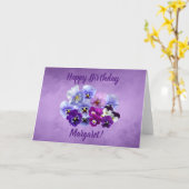  Pansies persoonlijke Happy Birthday-kaart Kaart (Gele Bloem)