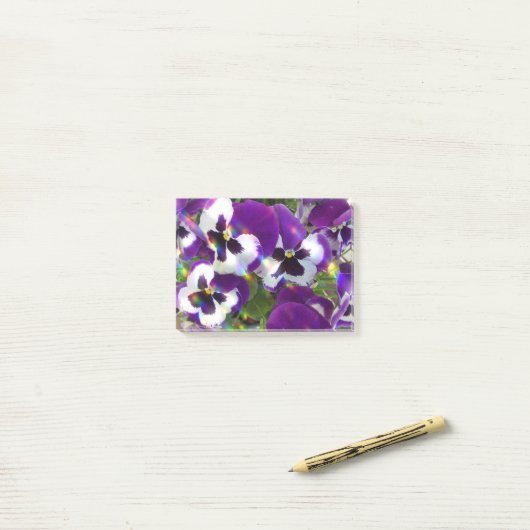 Pansies Post-it® Notes (Op bureau)