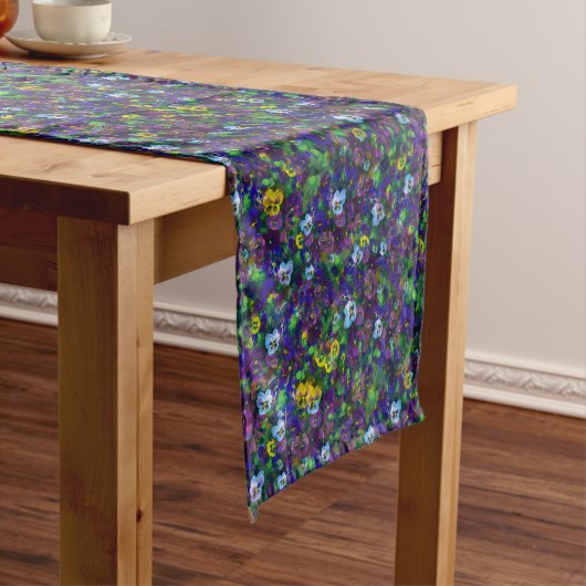 Pansies [purple] Table runners x3 sizes Korte Tafelloper (Voorbeeld)