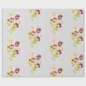 PANSIES RETRO Verpakkende Document van de Cadeaupapier (Vlak)