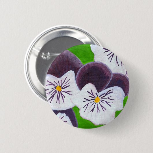 Pansies Ronde Button 5,7 Cm (Voorkant /achterkant)