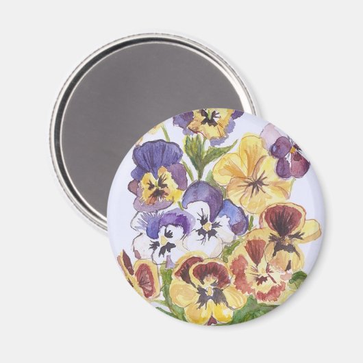 Pansies ronde magneet (Voorkant / Achterkant)