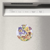 Pansies ronde magneet (Insitu (Vaatwasser))