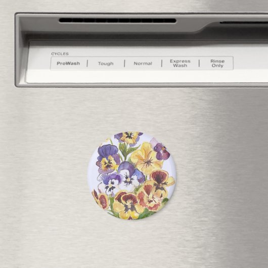 Pansies ronde magneet (Insitu (Vaatwasser))