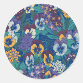 Pansies Ronde Sticker (Voorkant)