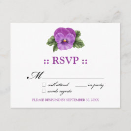 Pansies RSVP 4.25x5.5" Respons Kaart