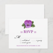 Pansies RSVP 4.25x5.5" Respons Kaart (Voorkant / Achterkant)