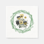 Pansies Standaard Cocktail Papier Servetten (Voorkant)