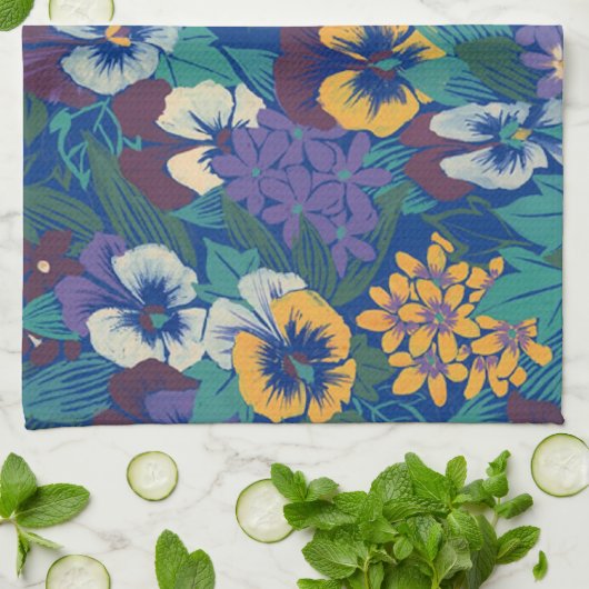 Pansies Theedoek (Gevouwen)