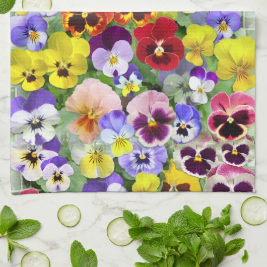  Pansies Theedoek (Gevouwen)