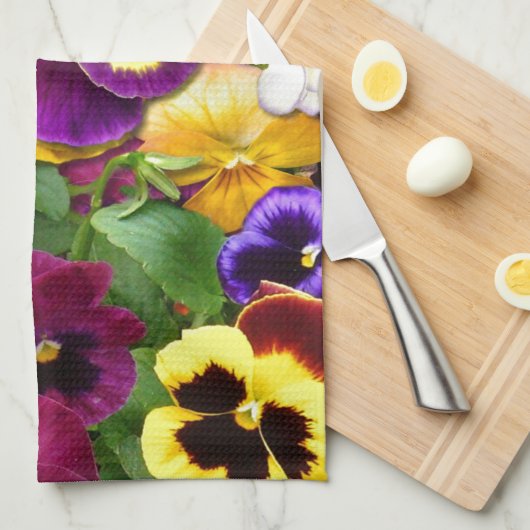  Pansies Theedoek (Quarter Fold)